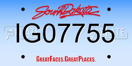 IG07755 South Dakota License Plate
