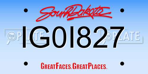 IG0I827 South Dakota License Plate