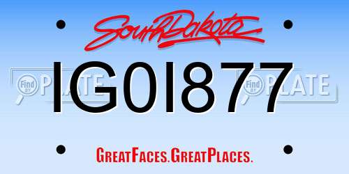 IG0I877 South Dakota License Plate