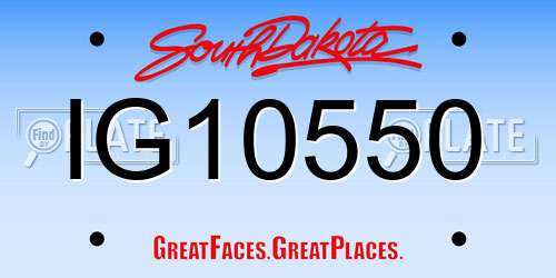 IG10550 South Dakota License Plate