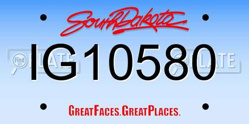 IG10580 South Dakota License Plate