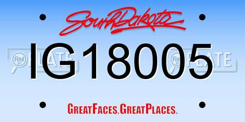 IG18005 South Dakota License Plate