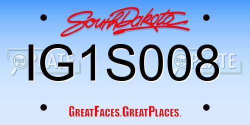 IG1S008 South Dakota License Plate