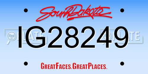 IG28249 South Dakota License Plate