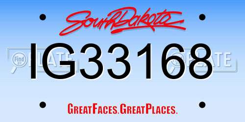 IG33168 South Dakota License Plate