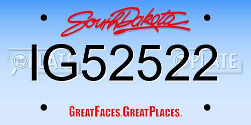 IG52522 South Dakota License Plate