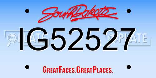 IG52527 South Dakota License Plate