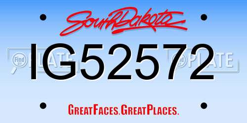 IG52572 South Dakota License Plate
