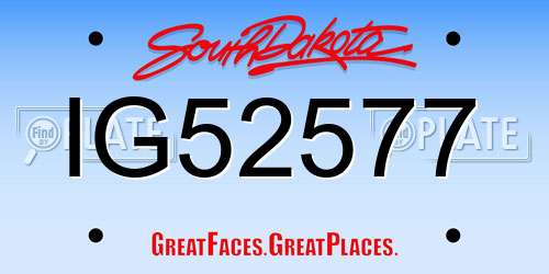 IG52577 South Dakota License Plate
