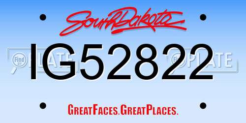 IG52822 South Dakota License Plate