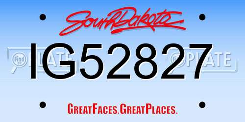 IG52827 South Dakota License Plate