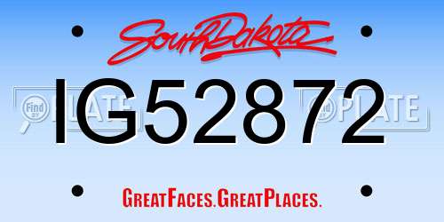 IG52872 South Dakota License Plate