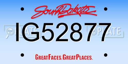 IG52877 South Dakota License Plate