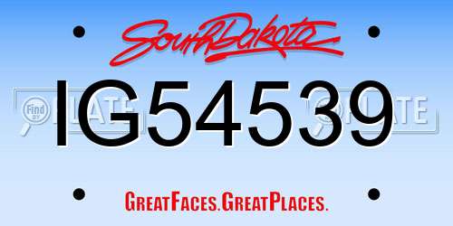 IG54539 South Dakota License Plate