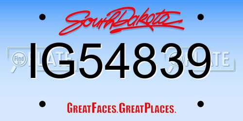 IG54839 South Dakota License Plate