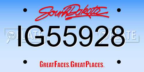 IG55928 South Dakota License Plate