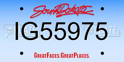 IG55975 South Dakota License Plate
