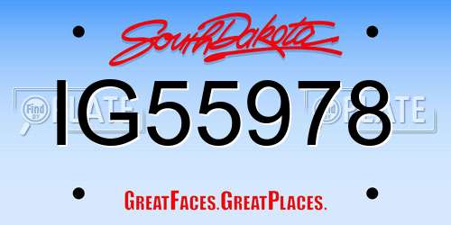 IG55978 South Dakota License Plate
