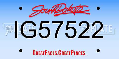 IG57522 South Dakota License Plate
