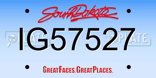 IG57527 South Dakota License Plate
