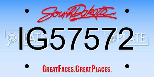 IG57572 South Dakota License Plate
