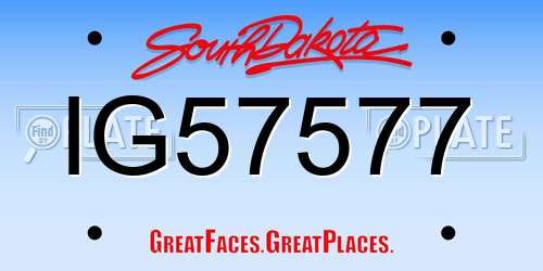 IG57577 South Dakota License Plate