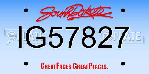IG57827 South Dakota License Plate