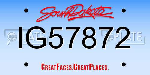 IG57872 South Dakota License Plate