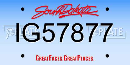 IG57877 South Dakota License Plate
