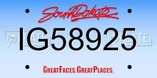 IG58925 South Dakota License Plate