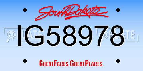 IG58978 South Dakota License Plate