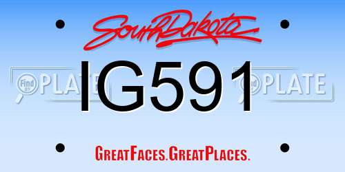 IG591 South Dakota License Plate
