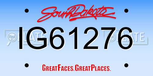IG61276 South Dakota License Plate