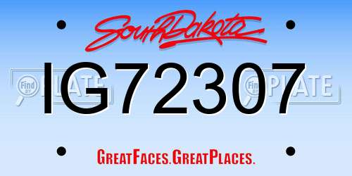 IG72307 South Dakota License Plate