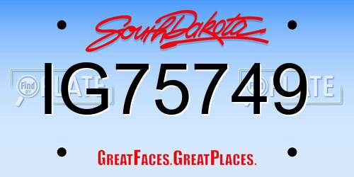 IG75749 South Dakota License Plate
