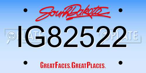IG82522 South Dakota License Plate