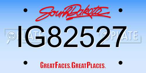 IG82527 South Dakota License Plate