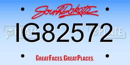 IG82572 South Dakota License Plate