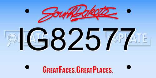 IG82577 South Dakota License Plate