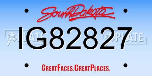 IG82827 South Dakota License Plate
