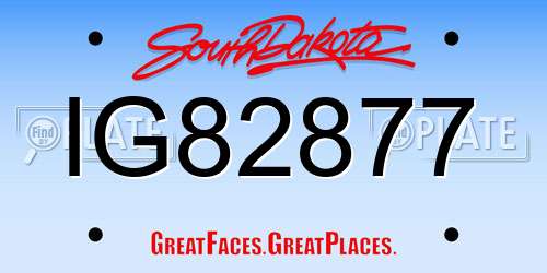 IG82877 South Dakota License Plate