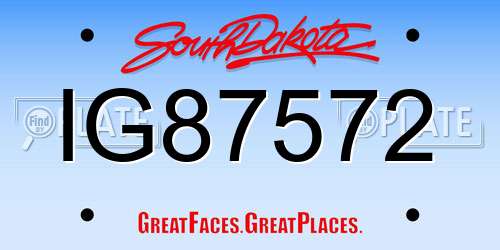 IG87572 South Dakota License Plate