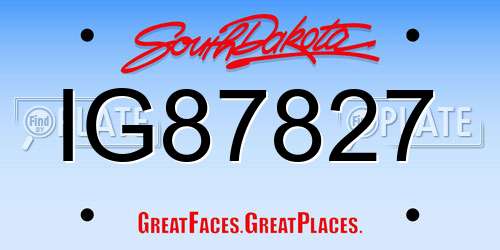 IG87827 South Dakota License Plate