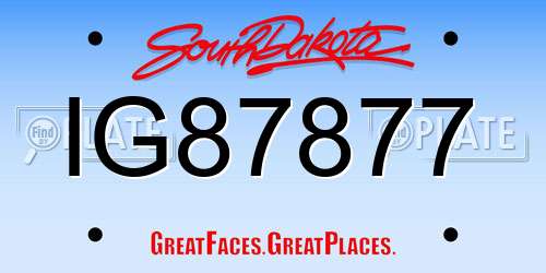 IG87877 South Dakota License Plate