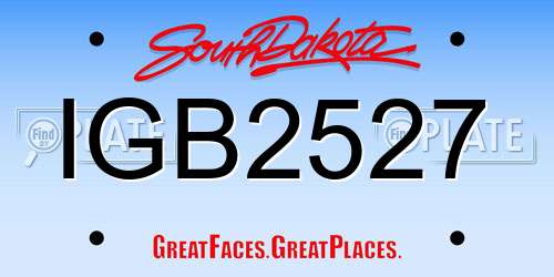 IGB2527 South Dakota License Plate