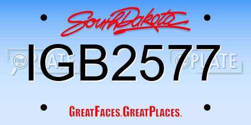 IGB2577 South Dakota License Plate