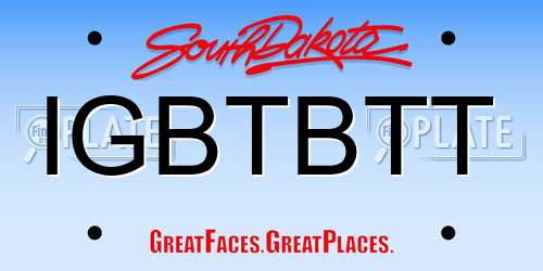 IGBTBTT South Dakota License Plate