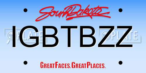 IGBTBZZ South Dakota License Plate