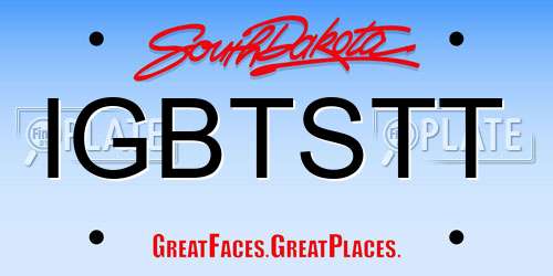 IGBTSTT South Dakota License Plate