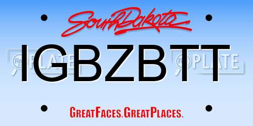 IGBZBTT South Dakota License Plate